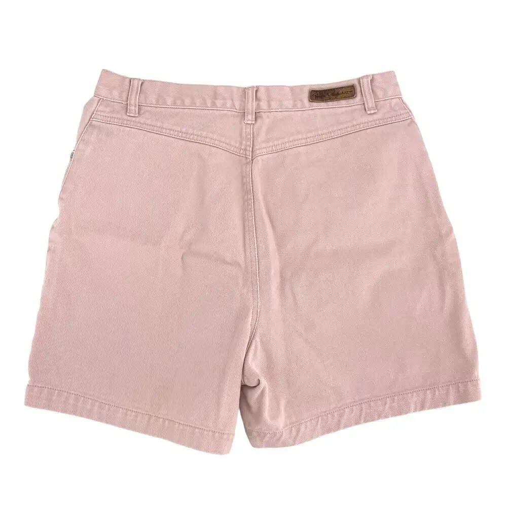Vintage 90s Powder Pink Pastel High Rise Denim Shorts Retro Mom Jeans Size 12